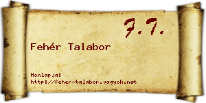 Fehér Talabor névjegykártya